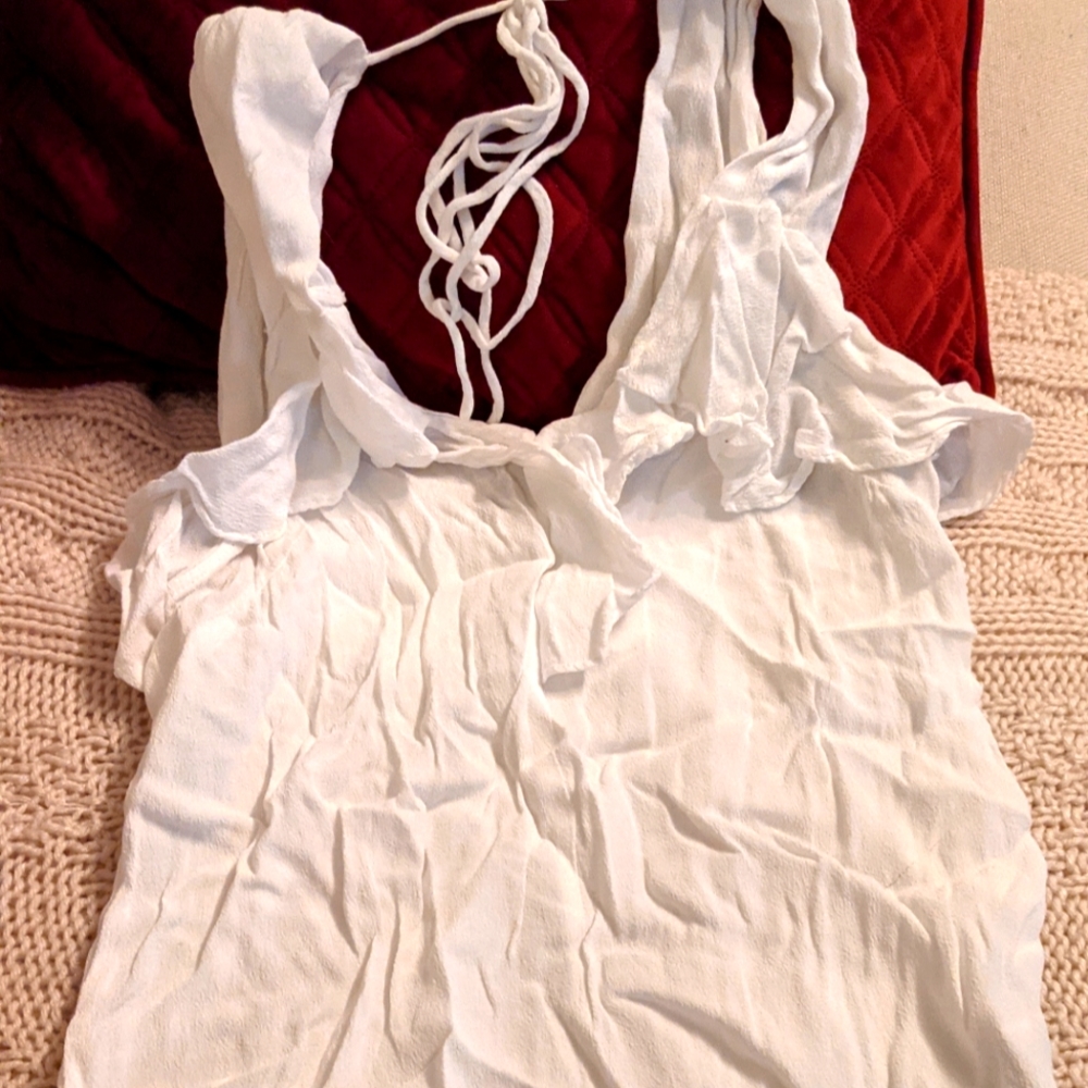 White Flowy Top with Ties